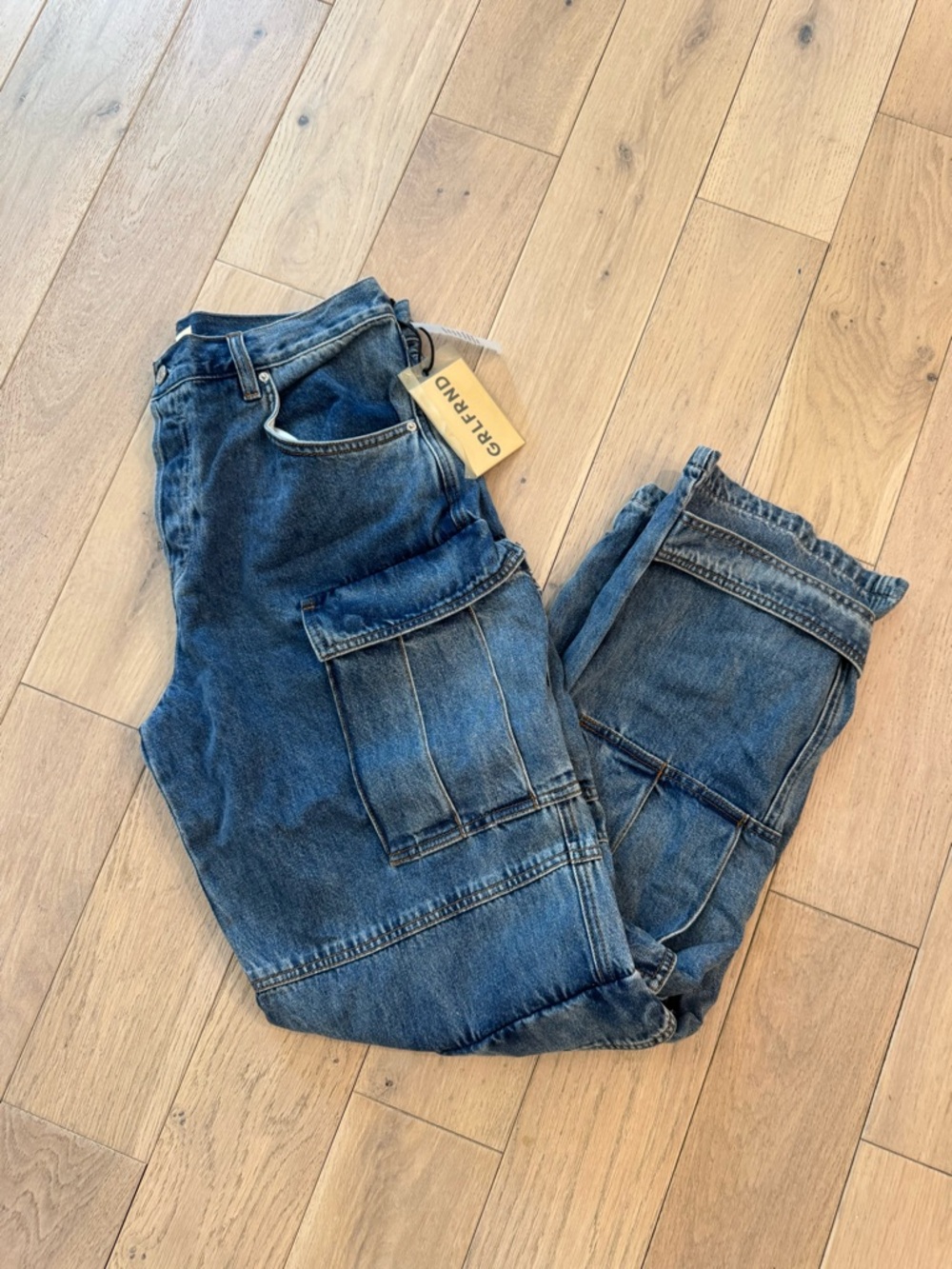 GRLFRND Blue Washed Denim Jeans